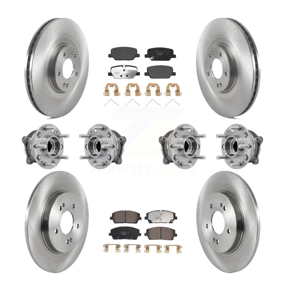 Hub Bearing Brake Rotor & Pad Front Rear Kit (10Pc) For Hyundai Palisade Kia AWD