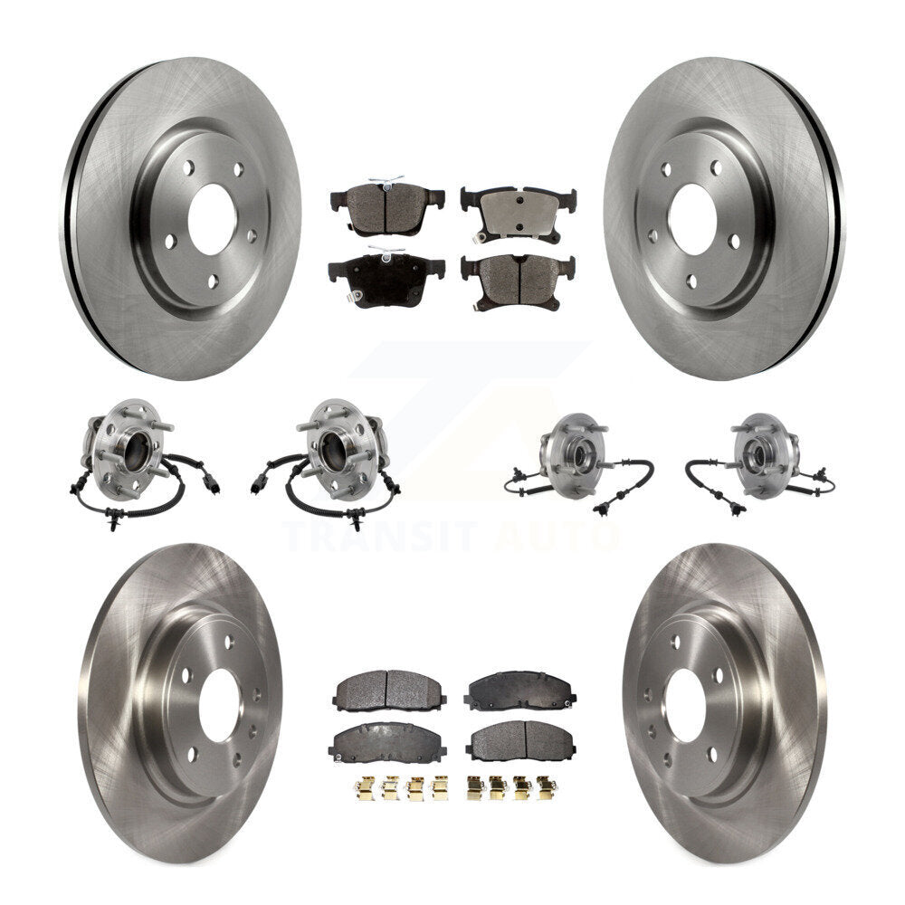 Hub Bearing Disc Brake Rotor And Pad Front Rear Kit (10Pc) For Chrysler Pacifica