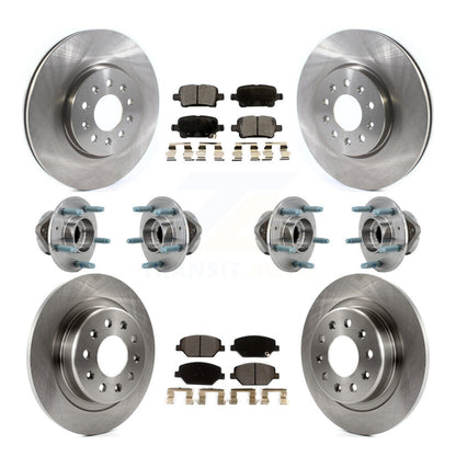 Hub Bearing Disc Brake Rotor Pad Front Rear Kit (10Pc) For Chevrolet Equinox GMC