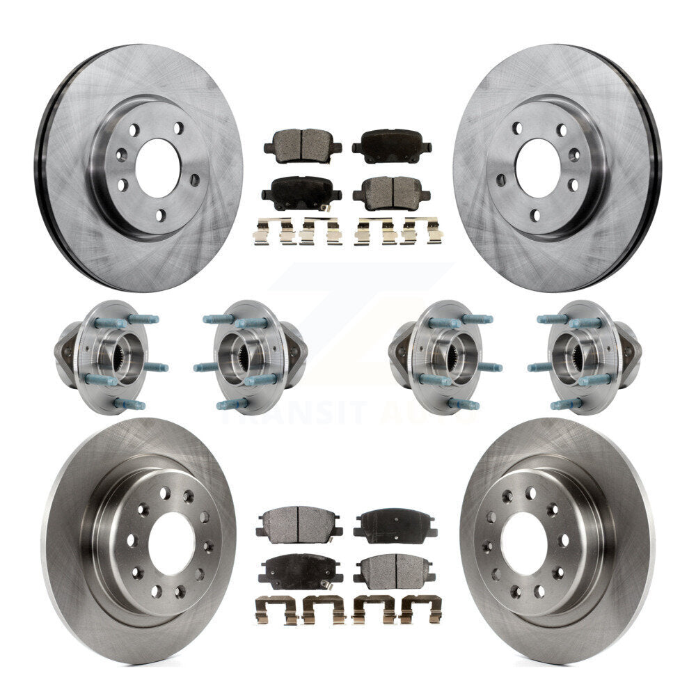 Hub Bearing Disc Brake Rotor Pad Front Rear Kit (10Pc) For Chevrolet Equinox GMC