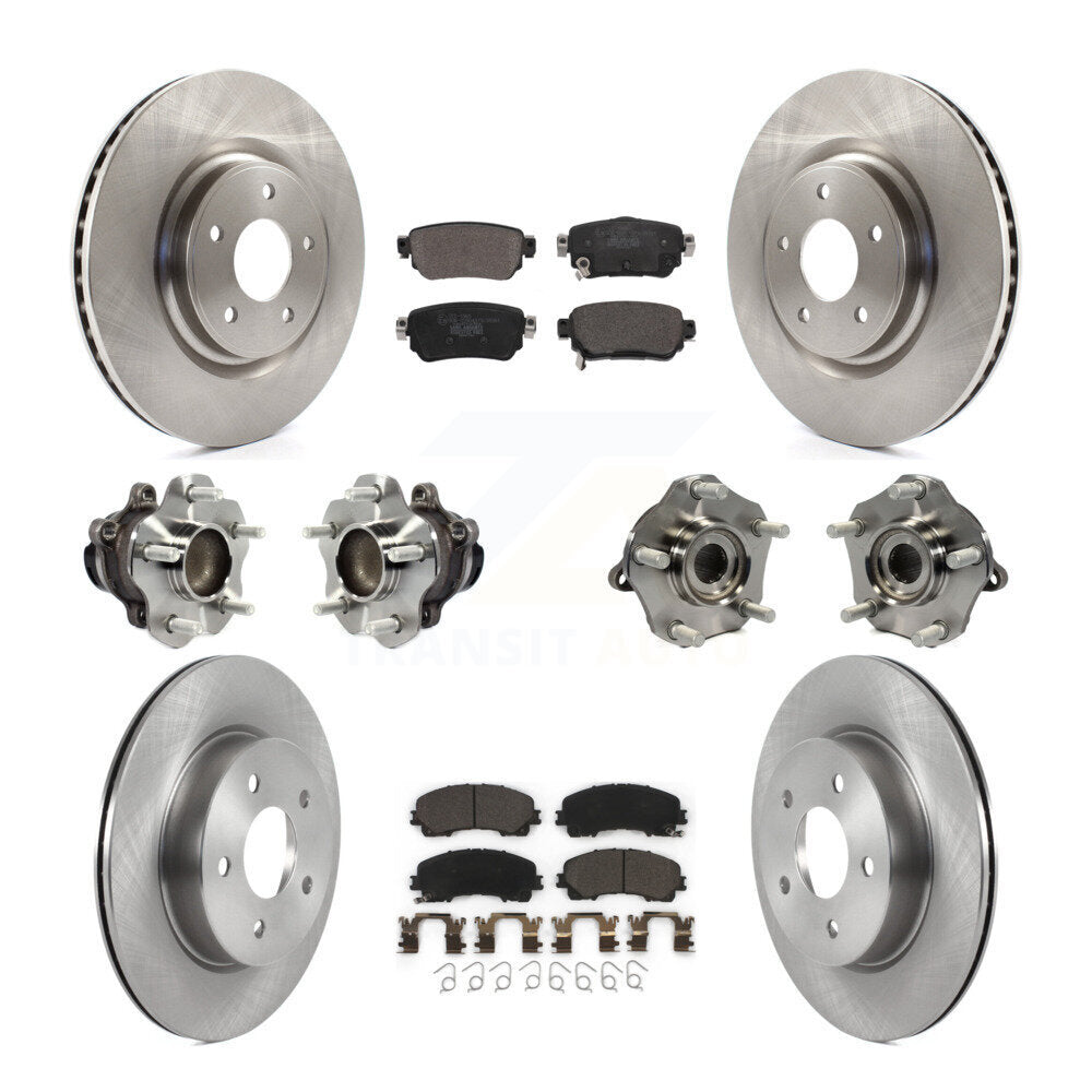 Hub Bearings Disc Brake Rotors And Pads Front Rear Kit (10Pc) For Nissan Rogue