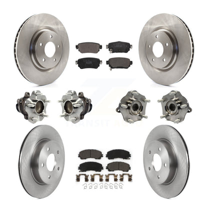 Hub Bearings Disc Brake Rotors And Pads Front Rear Kit (10Pc) For Nissan Rogue