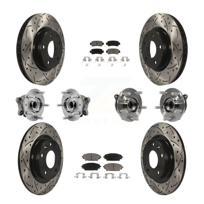 Hub Bearing Coat Brake Rotor Pads Front Rear Kit (10Pc) For 16-18 Mazda CX-3 AWD