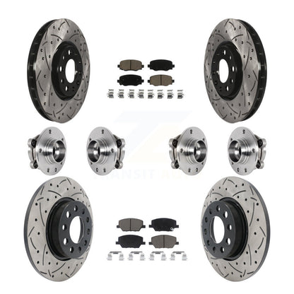 Hub Bearing Coated Brake Rotor Pads Front Rear Kit (10Pc) For Jeep Renegade Fiat