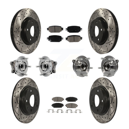 Hub Bearing Coat Brake Rotor Pads Front Rear Kit (10Pc) For 19-21 Mazda CX-3 AWD