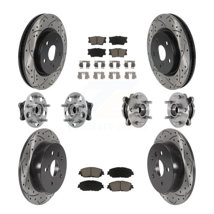 Hub Bearing Coated Disc Brake Rotor & Pad Front Rear Kit (10Pc) For Toyota Camry