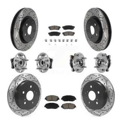 Hub Bearing Coated Brake Rotor Pads Front Rear Kit (10Pc) For Toyota Camry Lexus