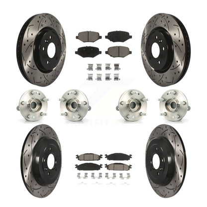 Hub Bearing Coated Disc Brake Rotor Pads Front Rear Kit (10Pc) For Ford Explorer