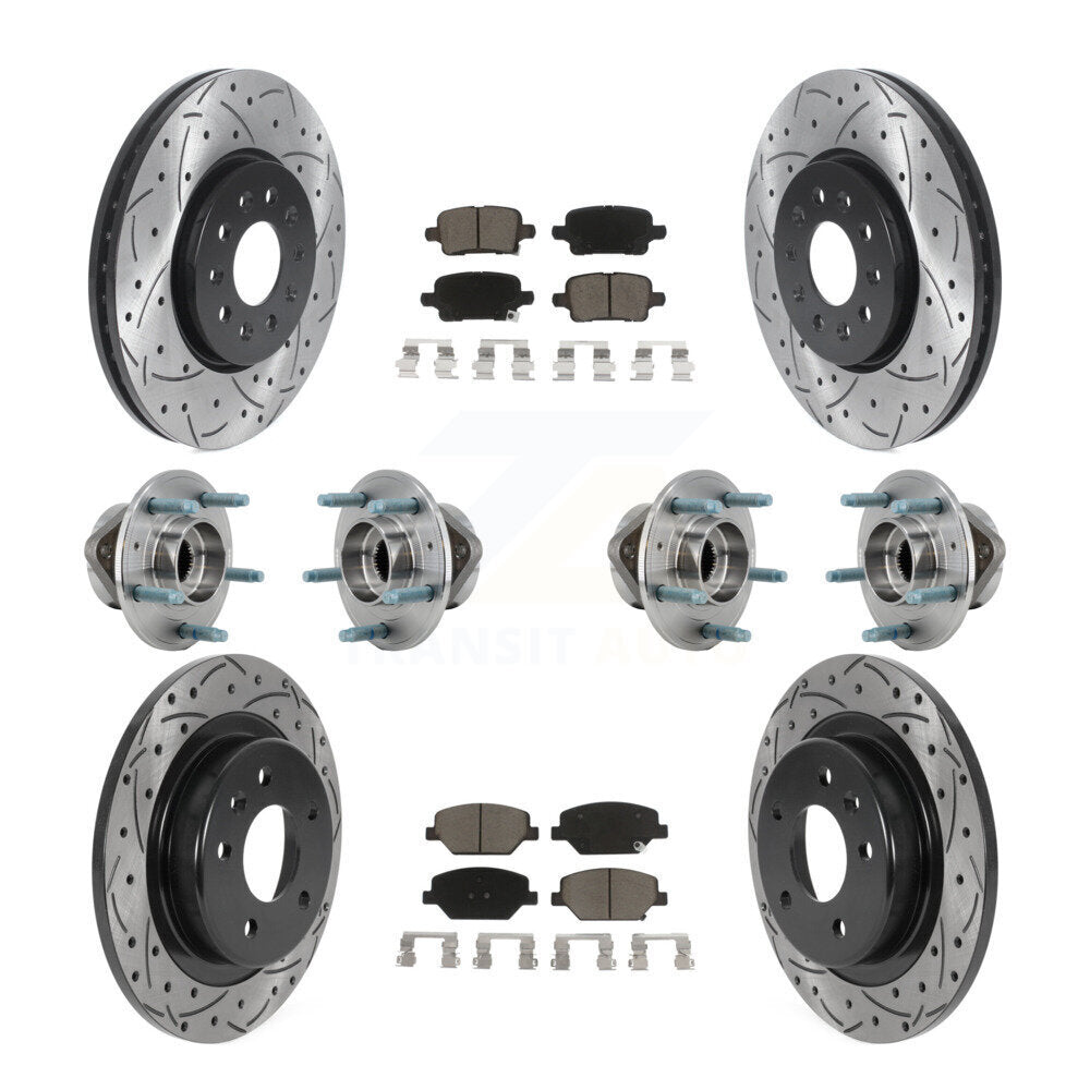Hub Bearing Coat Brake Rotor Pad Front Rear Kit (10Pc) For Chevrolet Equinox GMC