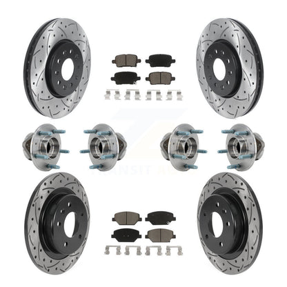 Hub Bearing Coat Brake Rotor Pad Front Rear Kit (10Pc) For Chevrolet Equinox GMC