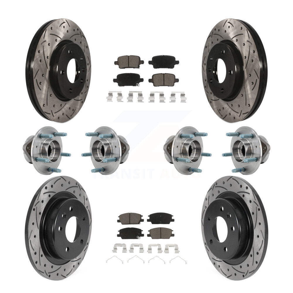 Hub Bearing Coat Brake Rotor Pad Front Rear Kit (10Pc) For Chevrolet Equinox GMC