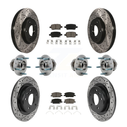 Hub Bearing Coat Brake Rotor Pad Front Rear Kit (10Pc) For Chevrolet Equinox GMC