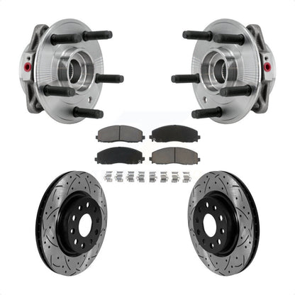 Hub Bearing Assembly Coat Drill Slot Brake Rotor Pad Front Kit For Jeep Wrangler