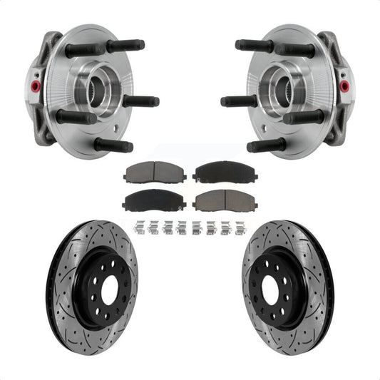 Hub Bearing Assembly Coat Drill Slot Brake Rotor Pad Front Kit For Jeep Wrangler