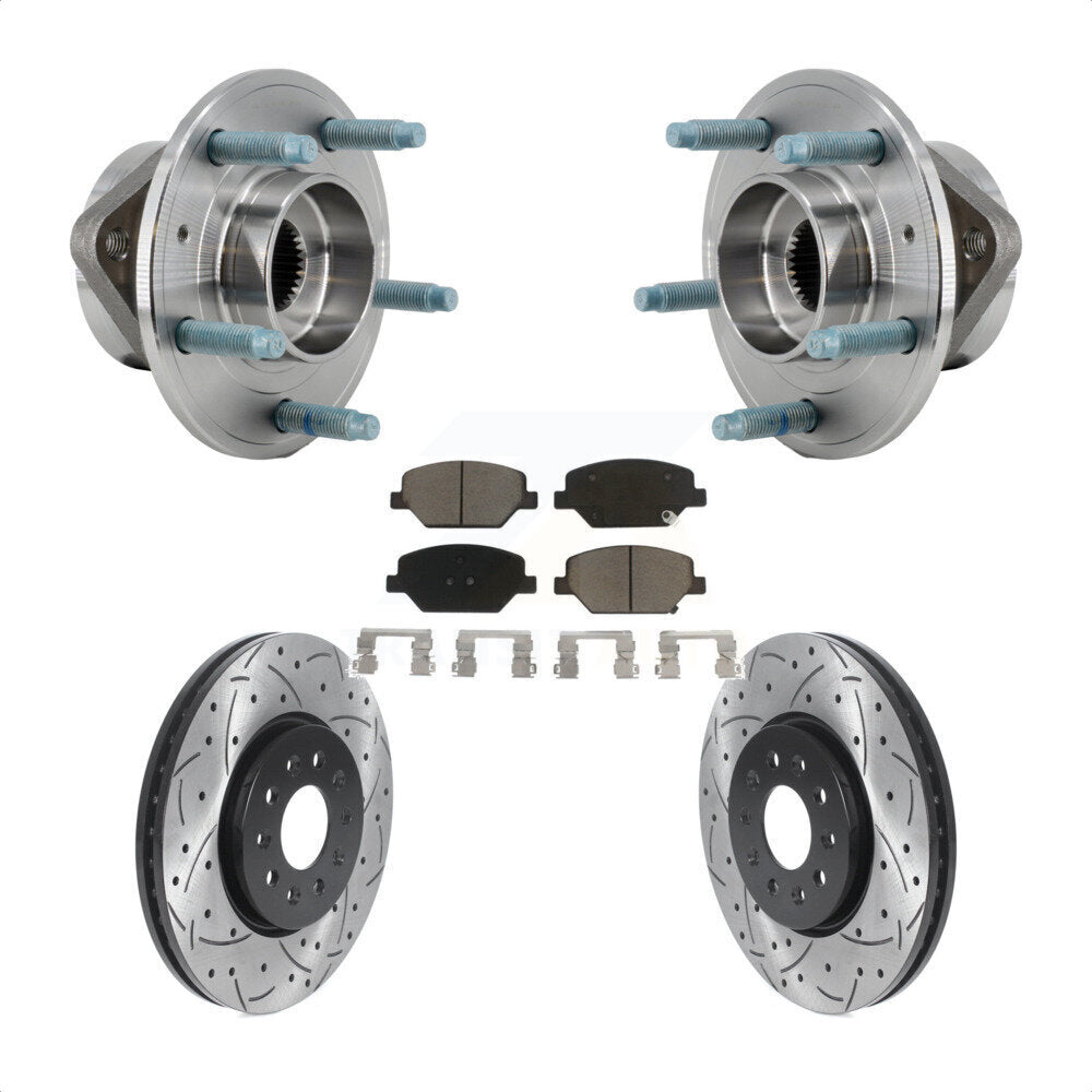 Hub Bearing Coat Drill Slot Brake Rotor Pads Front Kit For Chevrolet Equinox GMC