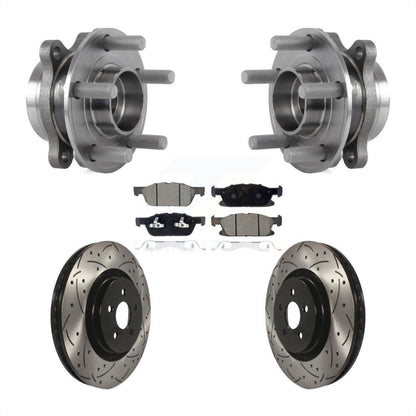 Hub Bearing Assembly Drilled Slot Brake Rotor Pad Front Kit For Lincoln Nautilus