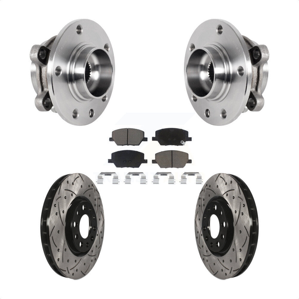 Hub Bearing Drill Slot Brake Rotor Pads Front Kit For Jeep Compass Renegade Fiat