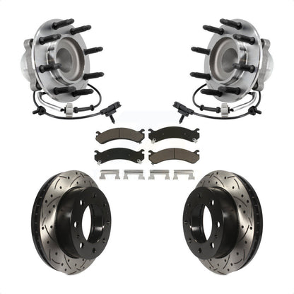 Hub Bearing Drill Slot Brake Rotor Pad Front Kit For 2018 Chevrolet Express 2500