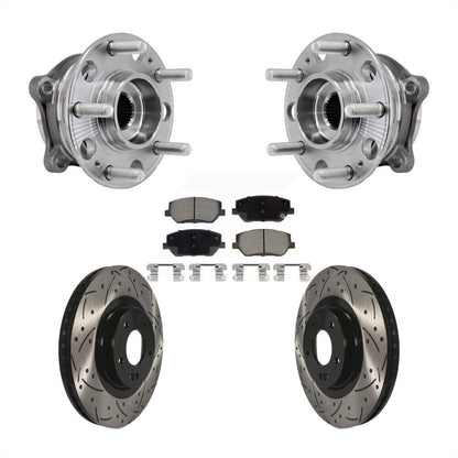 Hub Bearing Drill Slot Brake Rotor Pads Front Kit For 2019-2020 Hyundai Santa Fe