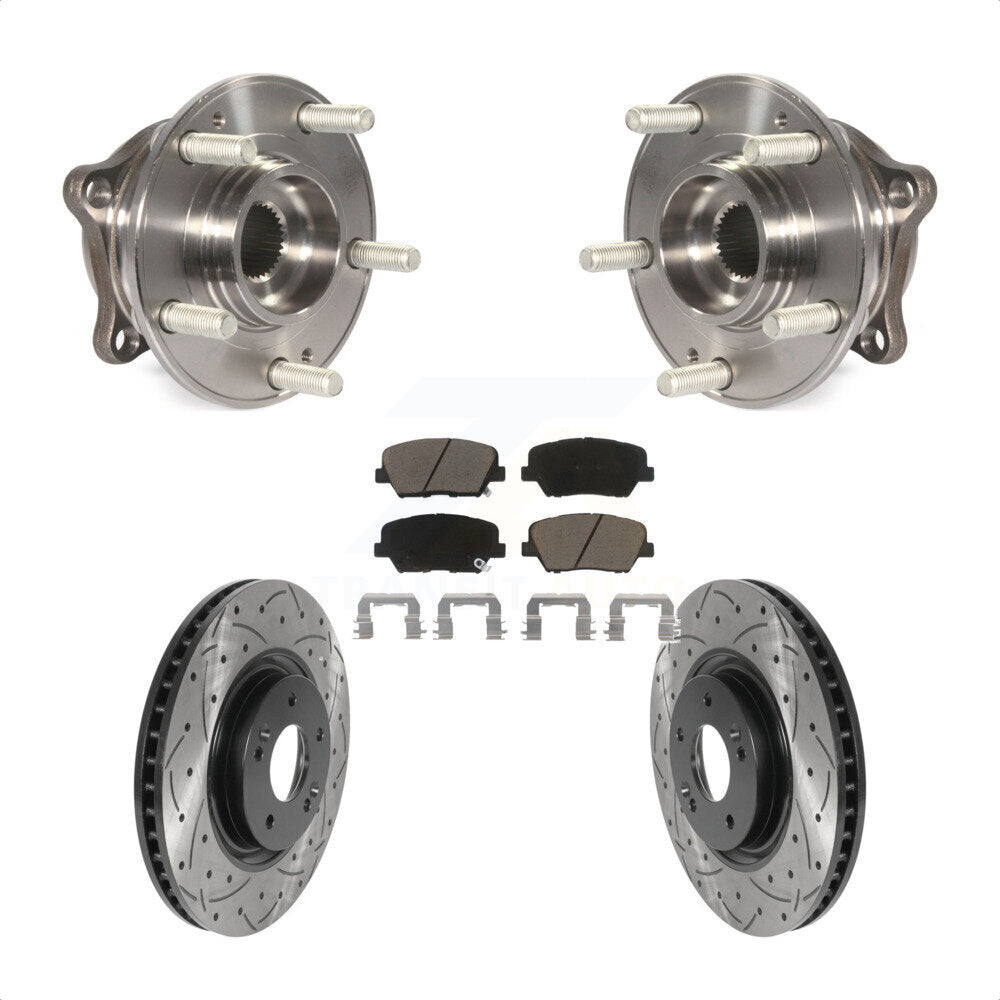 Hub Bearing Assembly Coat Drill Slot Brake Rotor Pads Front Kit For Hyundai Nexo