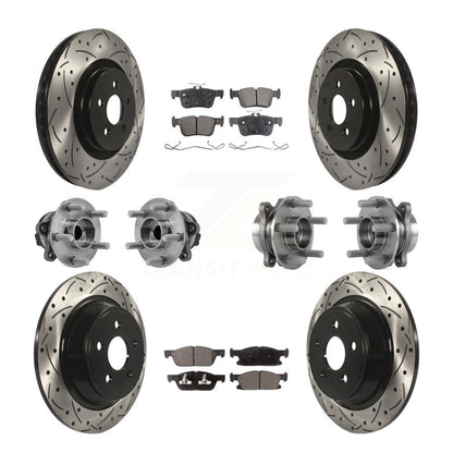 Hub Bearing Coat Brake Rotor Pad Front Rear Kit (10Pc) For Ford Edge Lincoln MKX