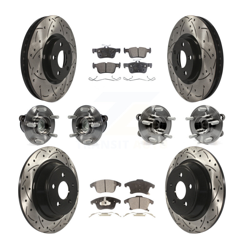 Bearing Coat Brake Rotor Pad Front Rear Kit (10Pc) For Ford Police Responder SSV