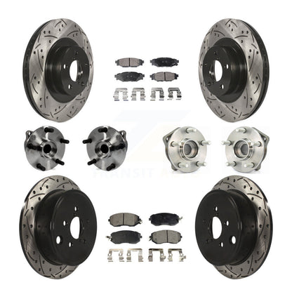 Hub Bearing Coated Disc Brake Rotor Pad Front Rear Kit (10Pc) For Subaru Impreza