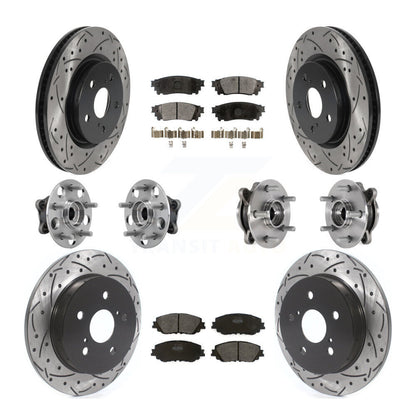 Hub Bearing Coated Brake Rotor Pads Front Rear Kit (10Pc) For Toyota Camry Lexus