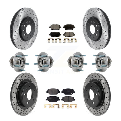 Hub Bearing Coat Brake Rotor Pad Front Rear Kit (10Pc) For Chevrolet Equinox GMC