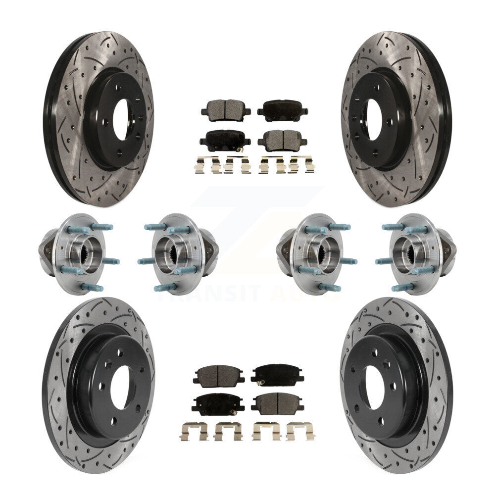 Hub Bearing Coat Brake Rotor Pad Front Rear Kit (10Pc) For Chevrolet Equinox GMC