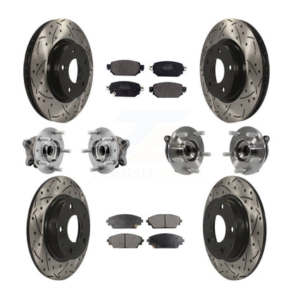 Hub Bearing Coat Brake Rotor Pads Front Rear Kit (10Pc) For 19-21 Mazda CX-3 AWD