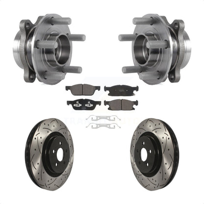 Hub Bearing Assembly Drilled Slot Brake Rotor Pad Front Kit For Lincoln Nautilus