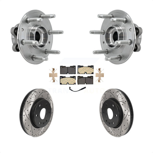 Hub Bearing Drill Slot Brake Rotor Pads Front Kit For Chevrolet GMC Silverado XL