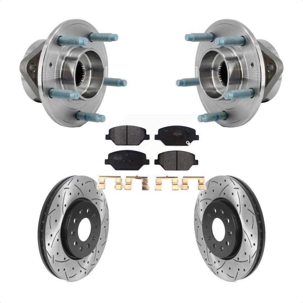 Hub Bearing Coat Drill Slot Brake Rotor Pads Front Kit For Chevrolet Equinox GMC