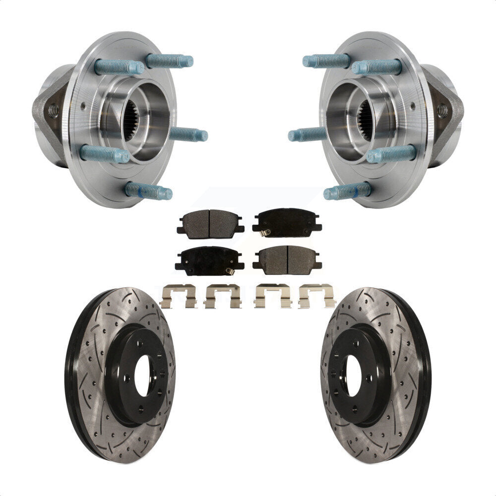 Hub Bearing Coat Drill Slot Brake Rotor Pads Front Kit For Chevrolet Equinox GMC