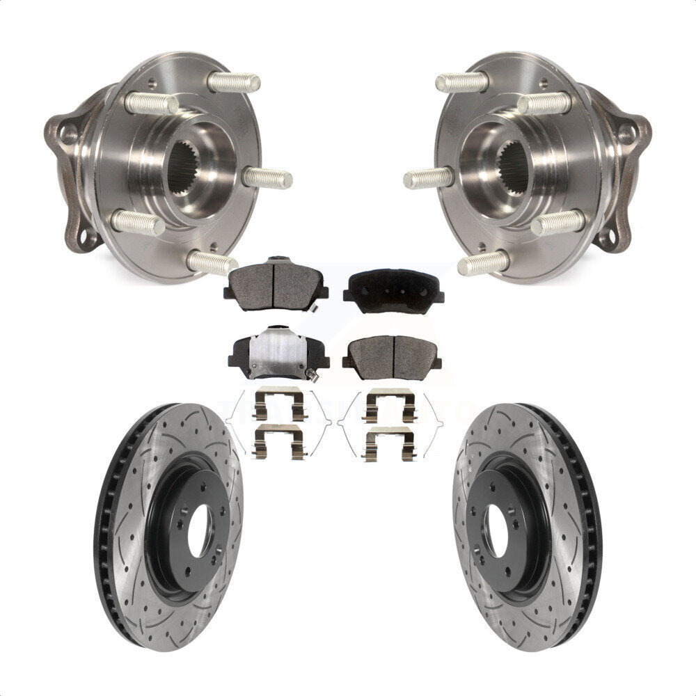 Hub Bearing Assembly Coat Drill Slot Brake Rotor Pads Front Kit For Hyundai Nexo
