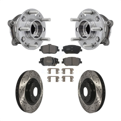 Hub Bearing Drill Slot Brake Rotor Pads Front Kit For 2019-2020 Hyundai Santa Fe