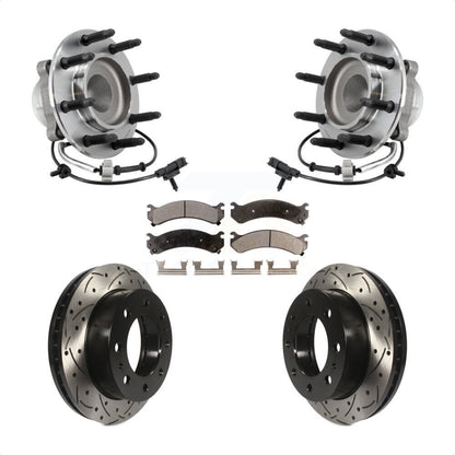 Hub Bearing Drill Slot Brake Rotor Pad Front Kit For 2018 Chevrolet Express 2500