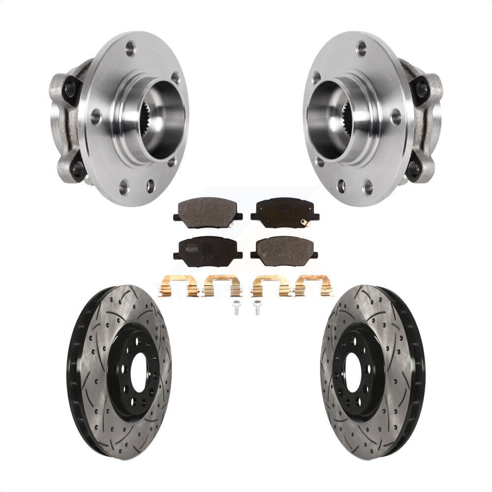 Hub Bearing Drill Slot Brake Rotor Pads Front Kit For Jeep Compass Renegade Fiat