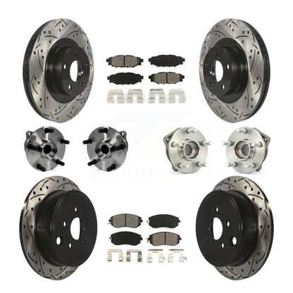 Hub Bearing Coated Disc Brake Rotor Pad Front Rear Kit (10Pc) For Subaru Impreza