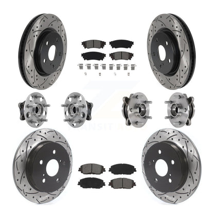 Hub Bearing Coated Brake Rotor Pads Front Rear Kit (10Pc) For Toyota Camry Lexus