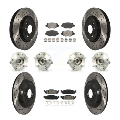 Hub Bearing Coated Disc Brake Rotor Pads Front Rear Kit (10Pc) For Ford Explorer