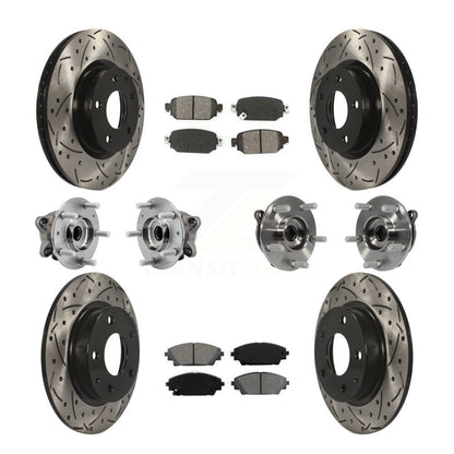 Hub Bearing Coat Brake Rotor Pads Front Rear Kit (10Pc) For 19-21 Mazda CX-3 AWD