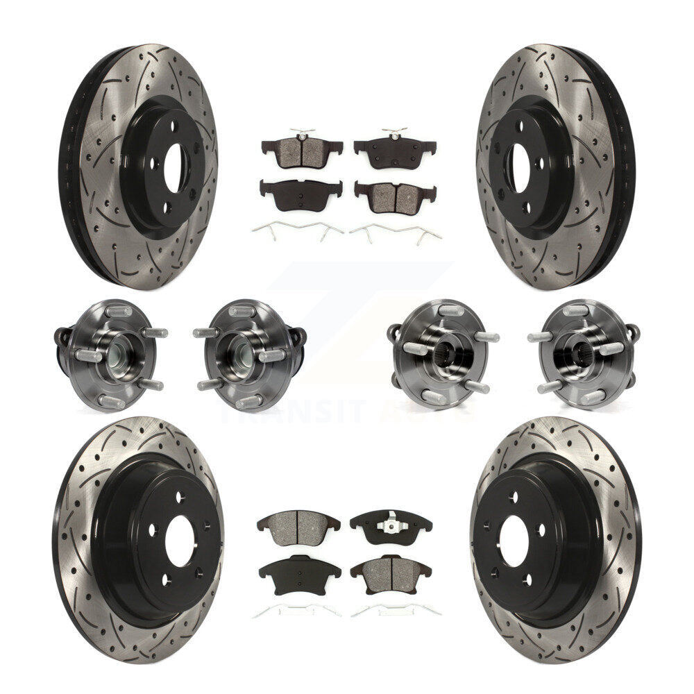 Bearing Coat Brake Rotor Pad Front Rear Kit (10Pc) For Ford Police Responder SSV