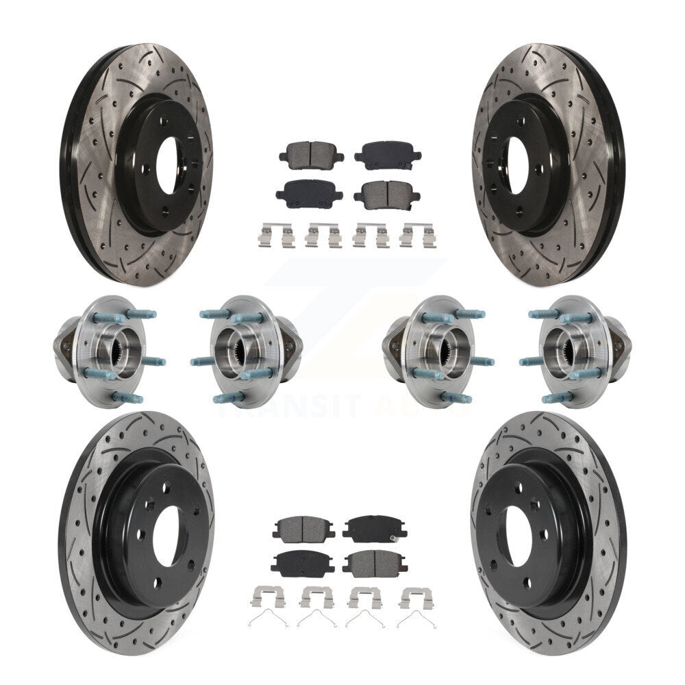 Hub Bearing Coat Brake Rotor Pad Front Rear Kit (10Pc) For Chevrolet Equinox GMC