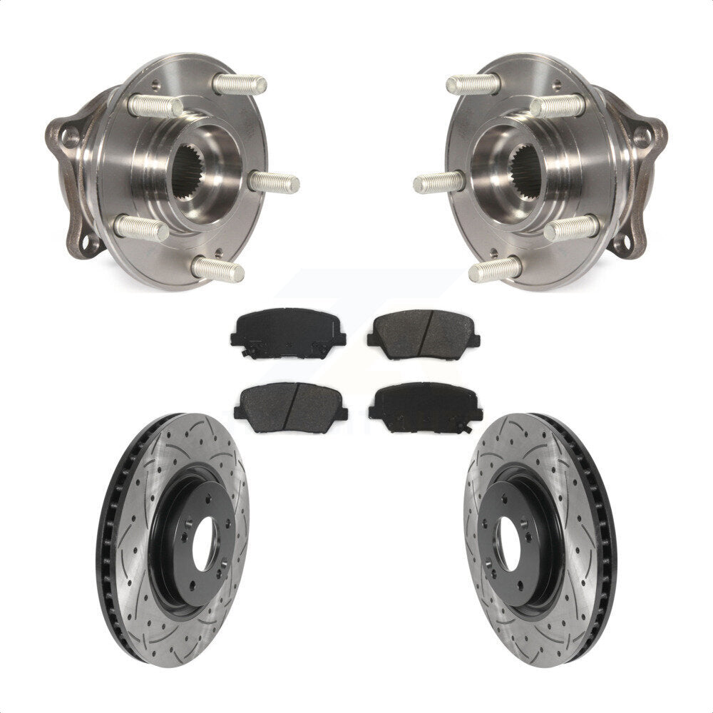 Hub Bearing Assembly Coat Drill Slot Brake Rotor Pads Front Kit For Hyundai Nexo