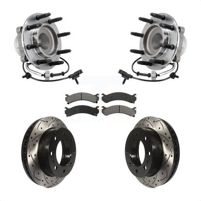 Hub Bearing Drill Slot Brake Rotor Pad Front Kit For 2018 Chevrolet Express 2500