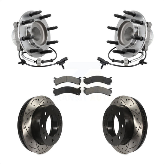 Hub Bearing Drill Slot Brake Rotor Pad Front Kit For 2018 Chevrolet Express 2500