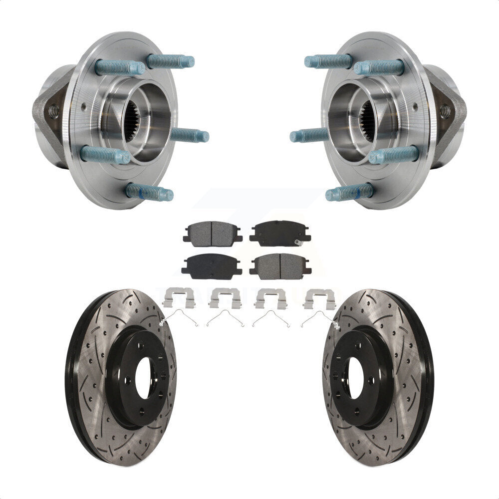Hub Bearing Coat Drill Slot Brake Rotor Pads Front Kit For Chevrolet Equinox GMC