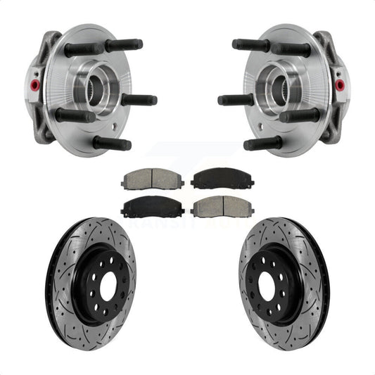 Hub Bearing Assembly Coat Drill Slot Brake Rotor Pad Front Kit For Jeep Wrangler